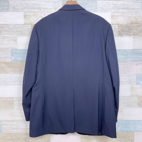 Jos A Bank Kent Hopsack Blazer Navy Blue Gold Buttons Wool Single Vent Mens 46L - Picture 6 of 12